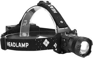 LED Rechargeable Headlamp for Adults,Outdoor Led Head Lamps Flashlights, Headlights with Batteries Included, Zoomable, 5 Modes, Waterproof