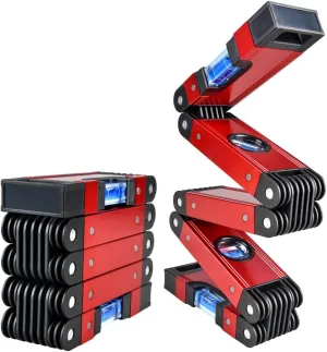 Level, Foldable Multi-Function Precise Measuring Aluminum Alloy Level Tool with Multi-Angle Folding, 4 Level Bubbles, Ideal Woodworking Tool for Carpenter, 28 Inch (EWK-RLALR)
