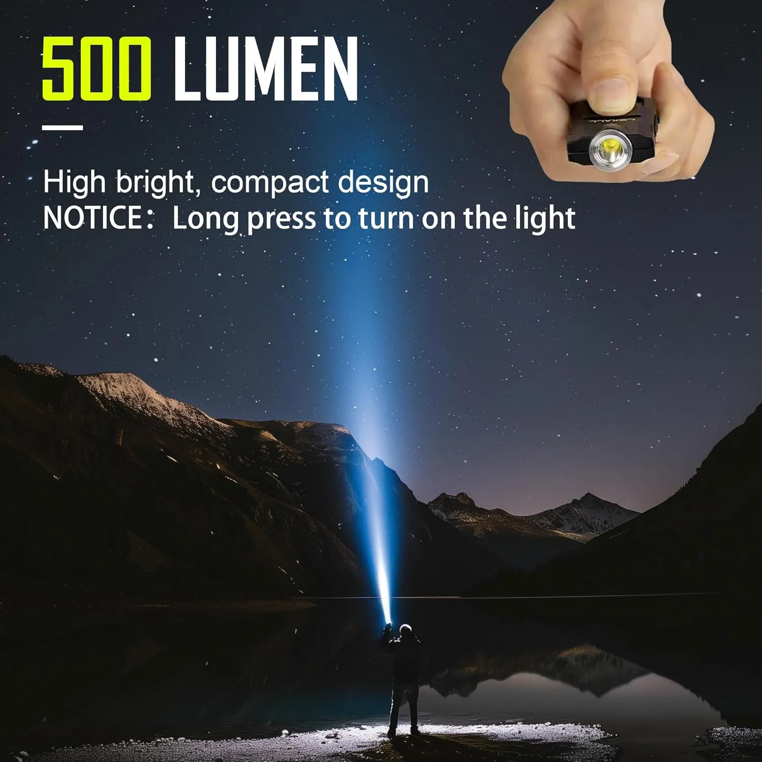 lexall LED Small Flashlight, 2 Pack 500Lumens Bright Mini Keychain Light, USB Rechargeable Pocket Lights with 3 Modes Compact Baseball Cap Lights Indoor and Outdoor for Walking,Searching and Hiking