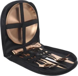 LIFKOME Complete Stainless Steel Camping Tableware Set Fork Spoon Knife Silverware Picnic Supplies Compact Carrying Case