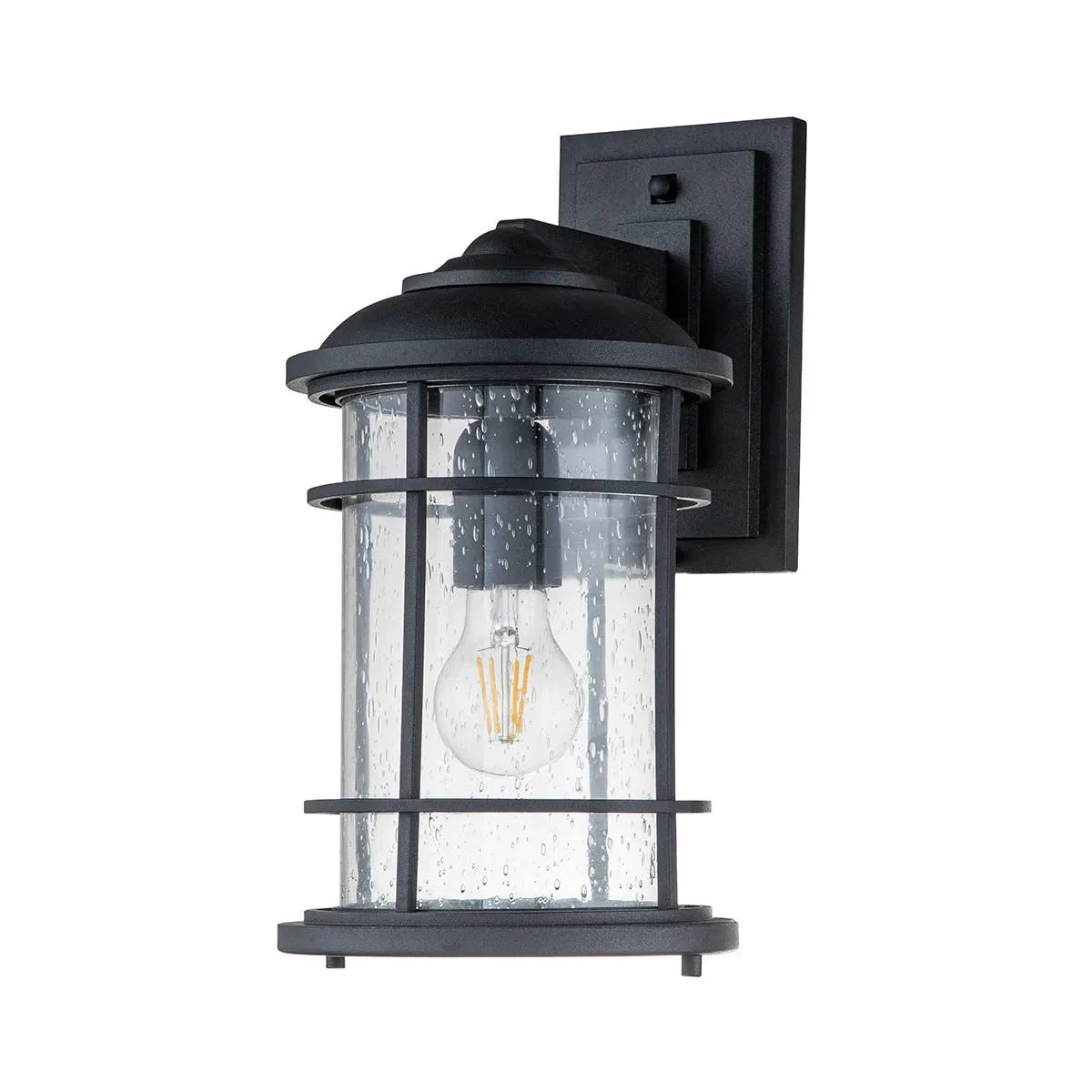 Lighthouse 1 Light Medium Wall Lantern | Textured Black