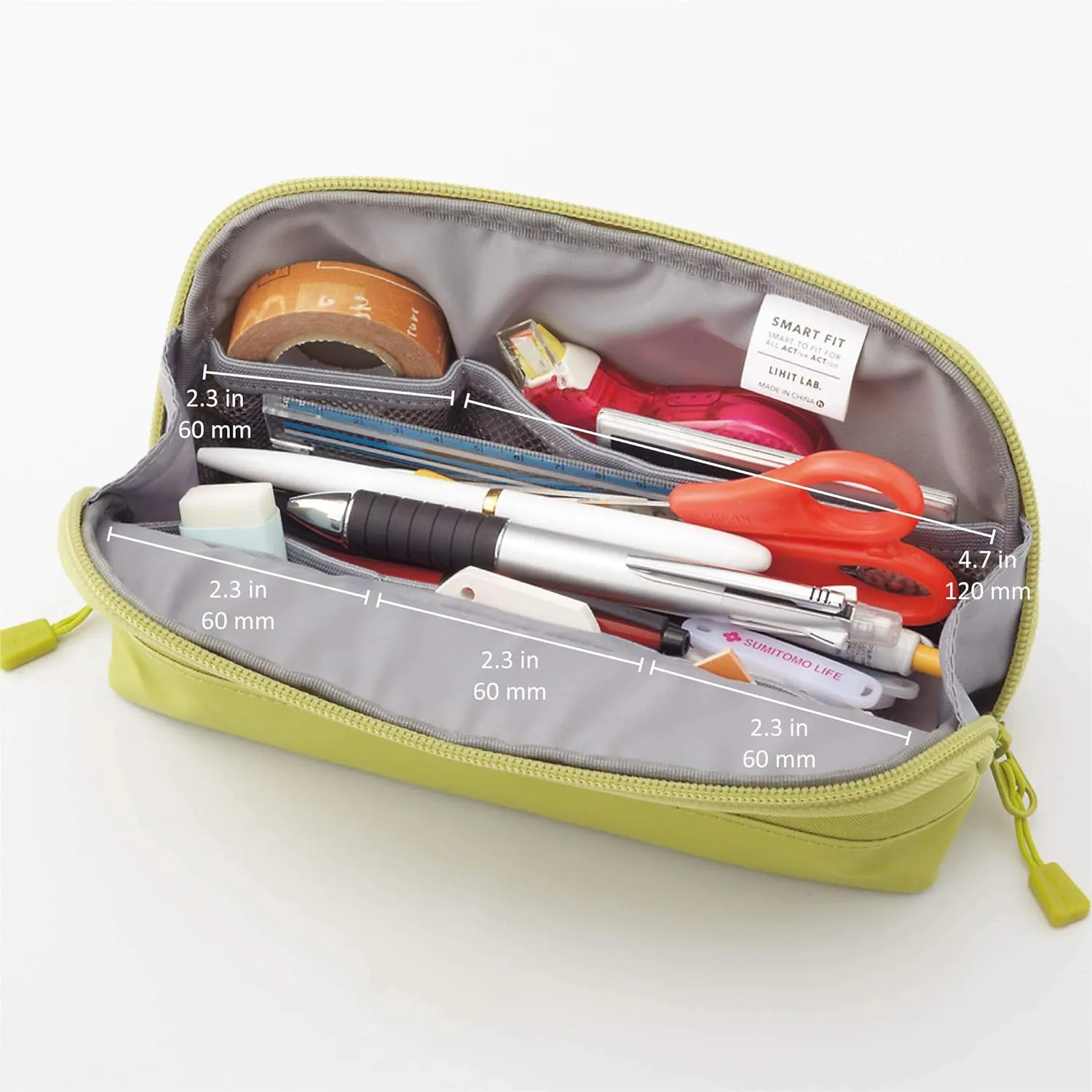 LIHITLAB Compact Pen Case, Water & Stain Repellent