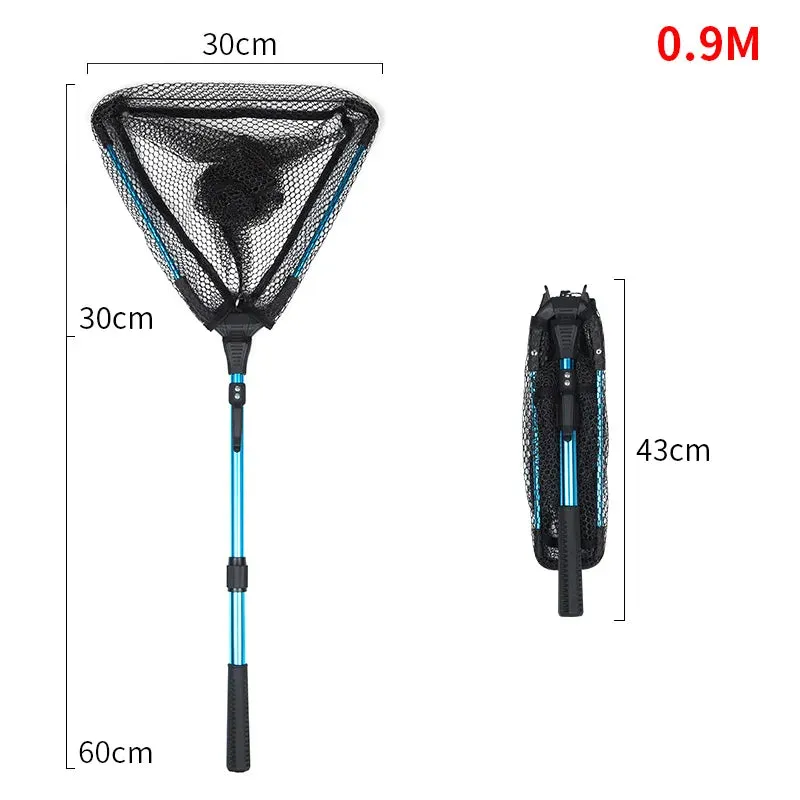 LINNHUE 90cm Foldable Telescopic Fishing Landing Net – Lightweight Aluminium Alloy Handle