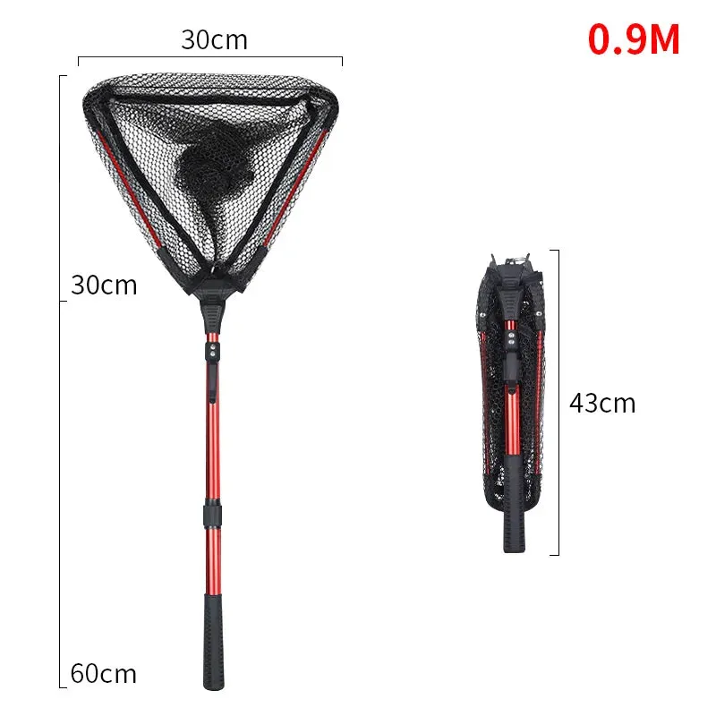 LINNHUE 90cm Foldable Telescopic Fishing Landing Net – Lightweight Aluminium Alloy Handle