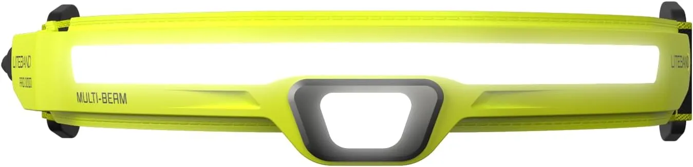 Liteband PRO 1500 Lumens LED Headlamp, Rechargeable Battery Powered, Super Bright Tactical Head Lamp Flashlight Hard Hat Light, Mechanic Lamps, Camping, Running, Best Rated For Adults Forehead, Yellow