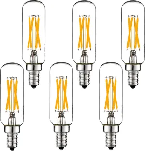 LiteHistory Dimmable t6 led Bulb 40W Candelabra led 2700K Clear 400lm 4W e12 Edison Bulb Warm White 6Pack