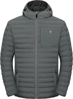 Little Donkey Andy Men's Warm Waterproof Puffer Jacket Hooded Windproof Winter Coat with Recycled Insulation