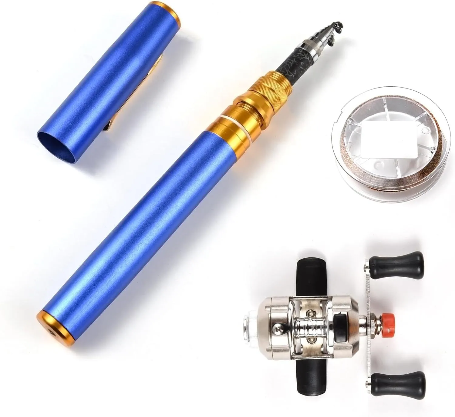 Lixada Pen Fishing Rod Telescopic Fishing Rod Pocket Fishing Rod Collapsible Fishing Rod Mini Fishing Rod 1.75m/1.95m