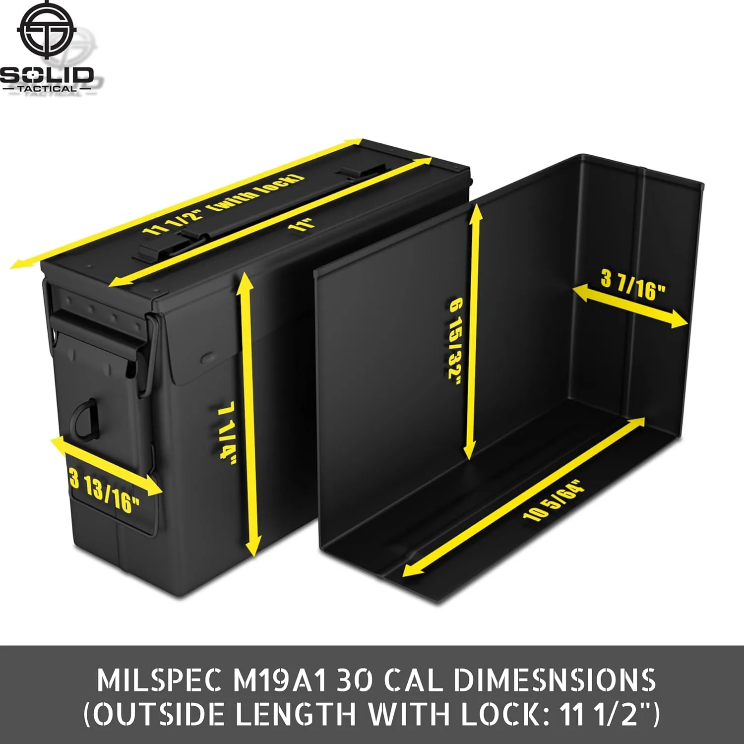 Lockable 30 & 50 Cal Metal Ammo Storage Box 9mm - Military & Army Steel Ammo Can for Ammunition Storage - Waterproof Ammo Crate Utility Box