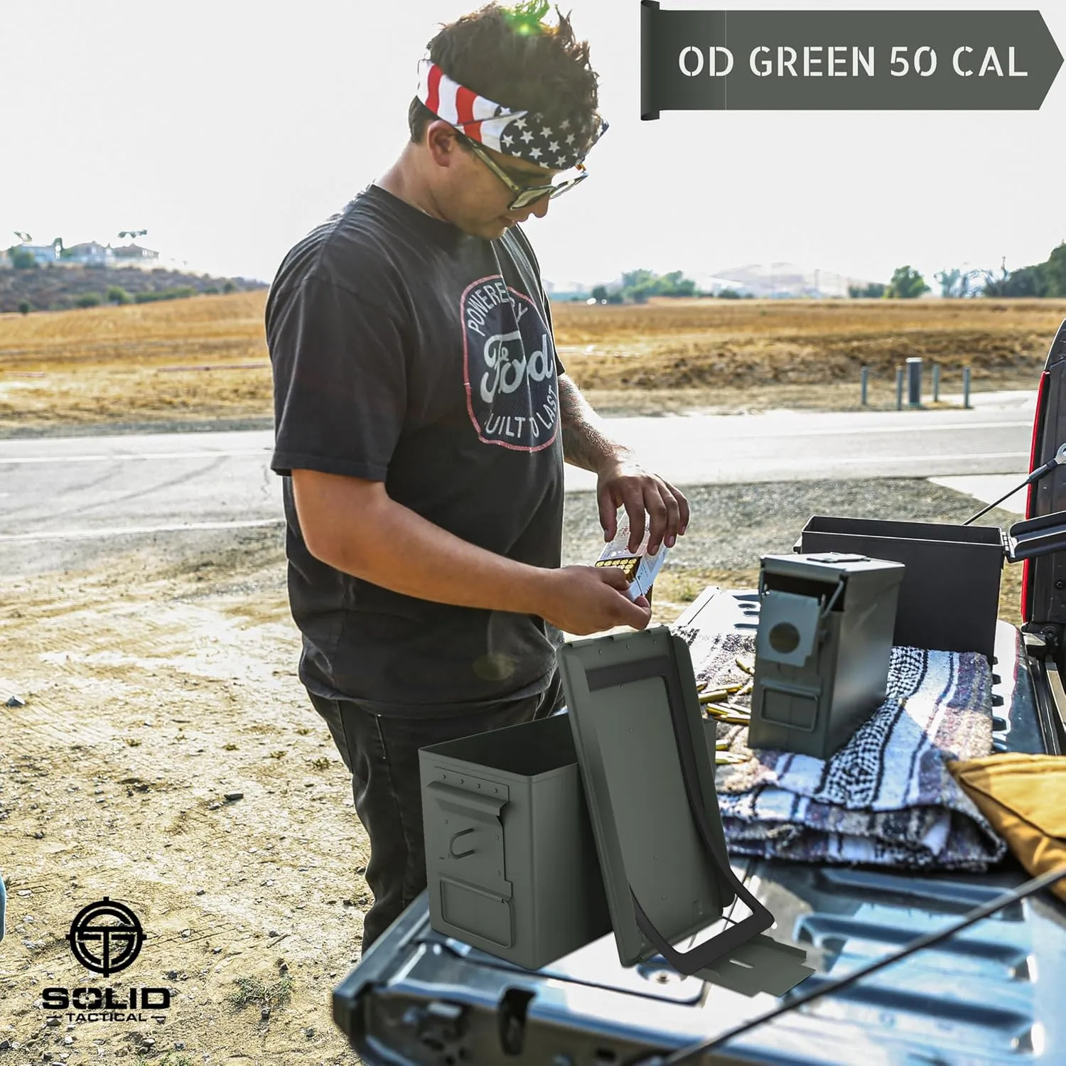Lockable 30 & 50 Cal Metal Ammo Storage Box 9mm - Military & Army Steel Ammo Can for Ammunition Storage - Waterproof Ammo Crate Utility Box