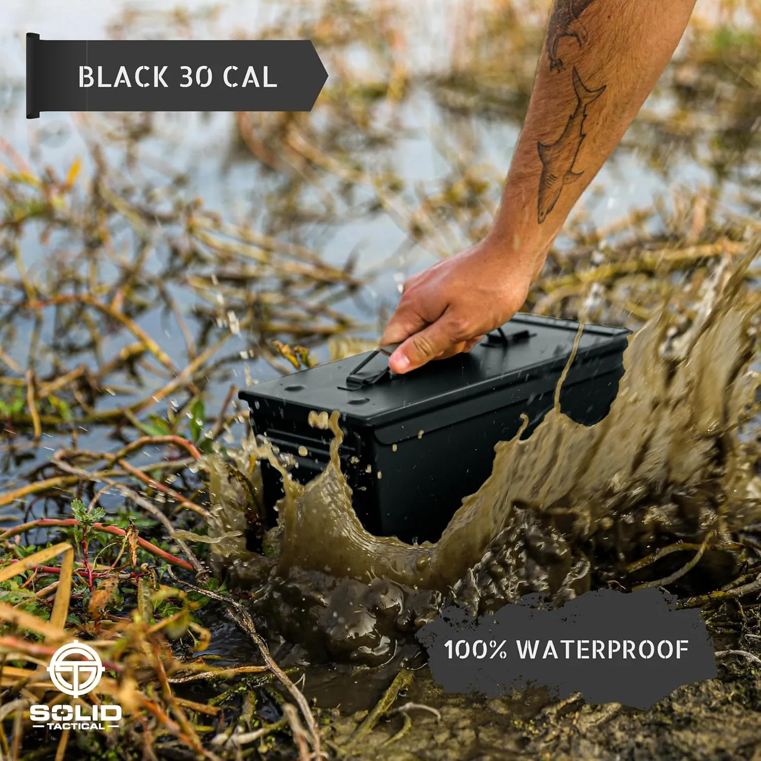Lockable 30 & 50 Cal Metal Ammo Storage Box 9mm - Military & Army Steel Ammo Can for Ammunition Storage - Waterproof Ammo Crate Utility Box