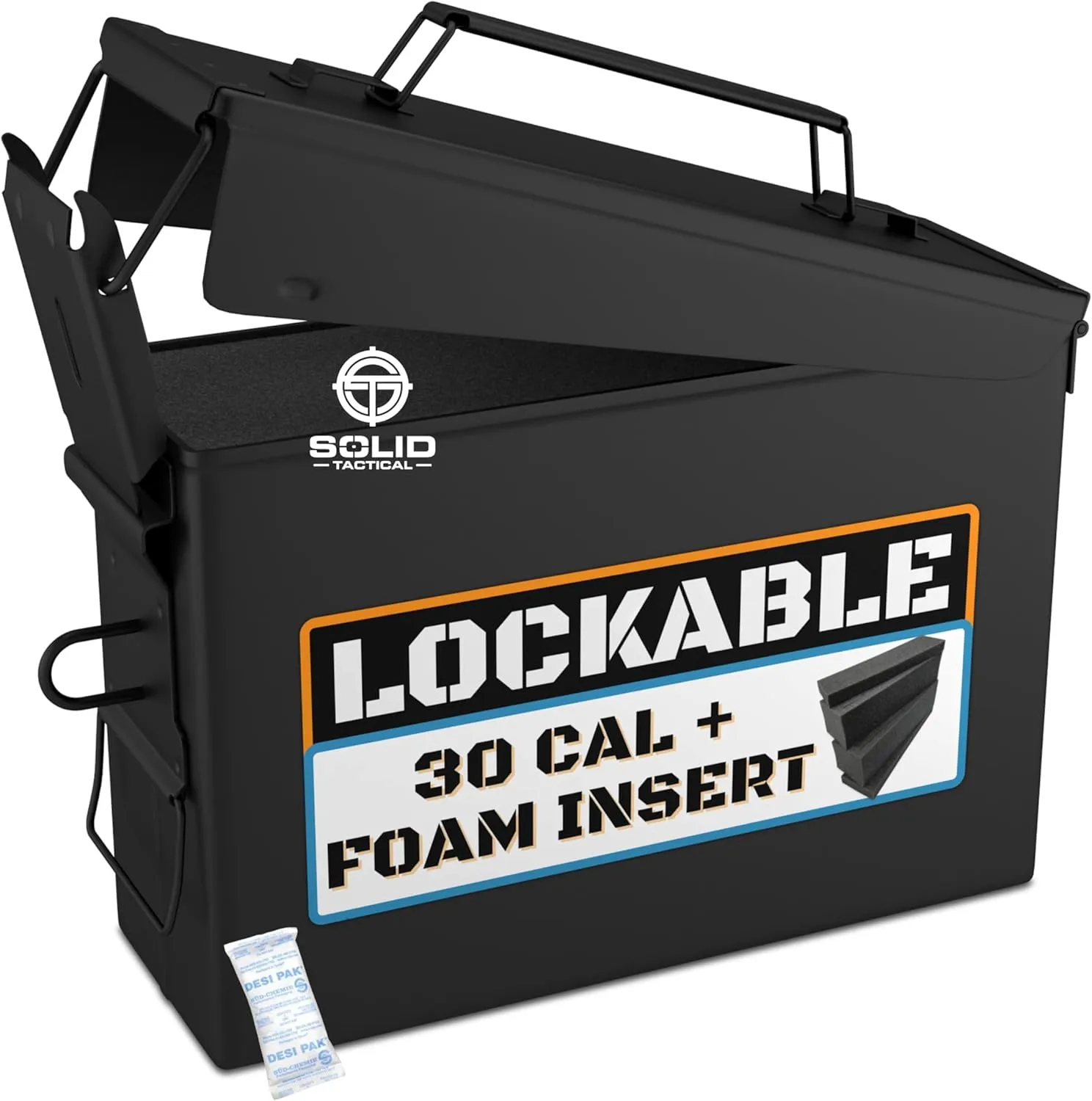 Lockable 30 & 50 Cal Metal Ammo Storage Box 9mm - Military & Army Steel Ammo Can for Ammunition Storage - Waterproof Ammo Crate Utility Box