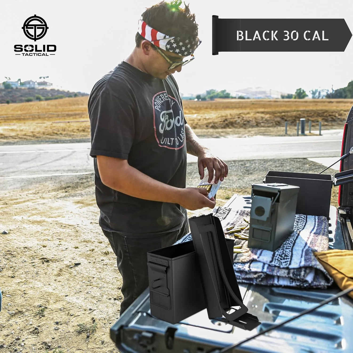 Lockable 30 & 50 Cal Metal Ammo Storage Box 9mm - Military & Army Steel Ammo Can for Ammunition Storage - Waterproof Ammo Crate Utility Box