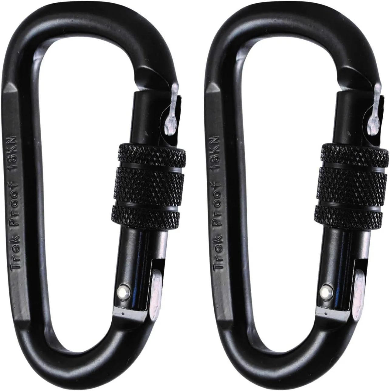 Locking Carabiner Clip, 2-Pack 18KN Carabiner Clip Heavy Duty Made of Steel Alloy - Caribeener Clips for Hammocks, Camping, Hiking, Traveling, Keychains - Caribeaner Clip Black - 4000 lb. Capacity