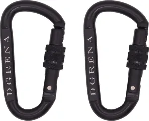 Locking Carabiner Clip 2-Pack 25KN Carabiner Clip Heavy Duty Made of Steel Alloy - Caribeener Clips for Hammocks Camping, Hiking, Traveling, Keychains - Caribeaner Clip Black - 5510 lb Capacity