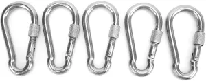Locking Carabiner Clip Heavy Duty Spring Snap Hook Screw Lock for Camping Hiking