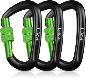 Locking Carabiner Clips Heavy Duty 12kN (2697 lbs)-Lightweight carabiners for Keys Hammocks,Swing,Locking Dog Leash and Harness, Camping,Outdoor and Gym etc,Hiking&Utilit ﻿