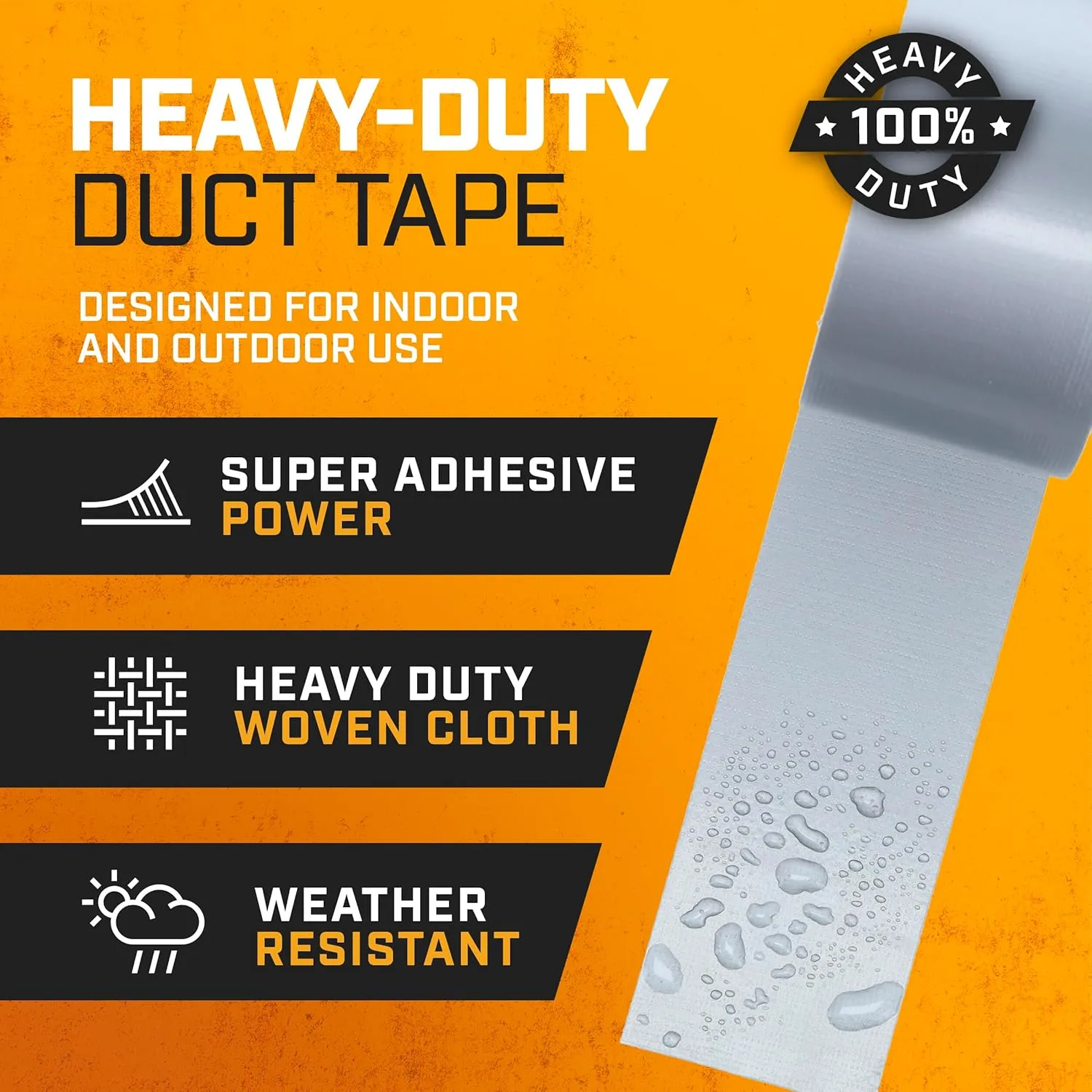 Lockport Duct Tape Heavy Duty Waterproof - 10 Roll Pack Silver Duct Tape Bulk - 30 Yards x 2 Inch - No Residue, Flexible, Strong, All-Weather Resistant and Easy Tear - Grey Heavy Duty