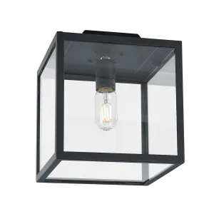 Lofoten 1 Light Flush - Cube     | Black