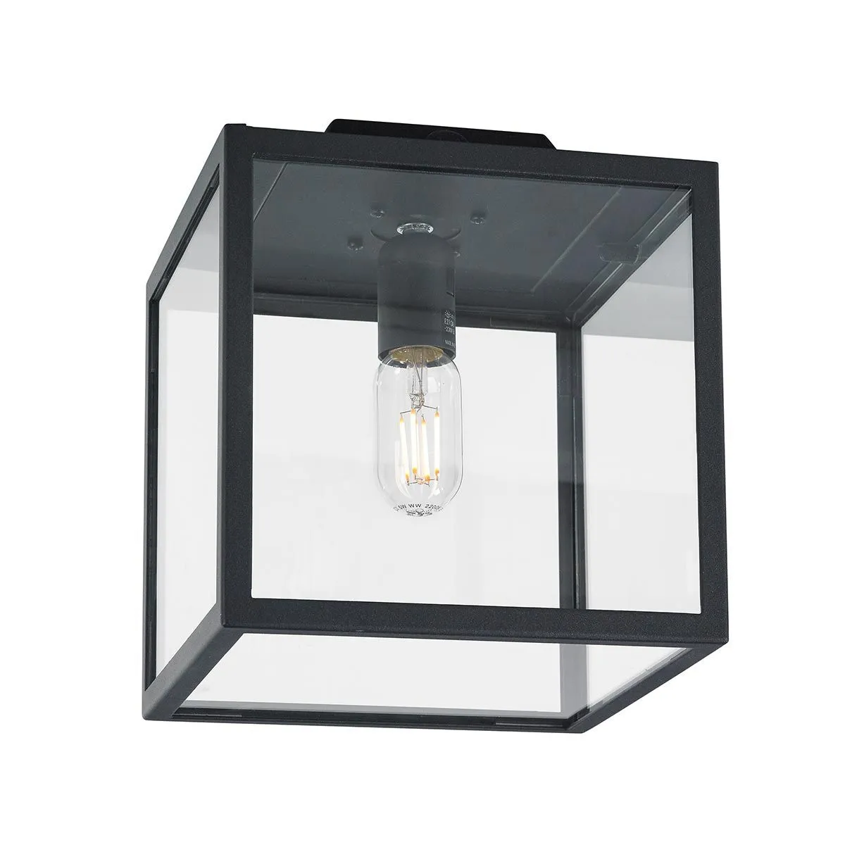 Lofoten 1 Light Flush - Cube     | Black
