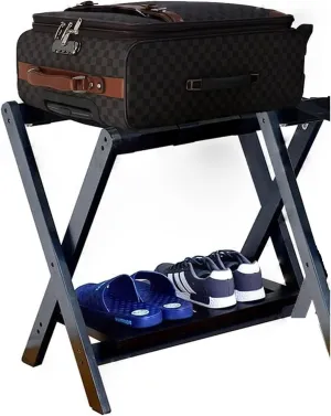 Luggage Rack for Guest Room - Suitcase Stand, Solid Wood Travel Bag Storage Rack, Hotel Home Luggage Rack/Shoe Rack, Foldable Hanger in Guest Room, Multi-Functional Portable Luggage Rack