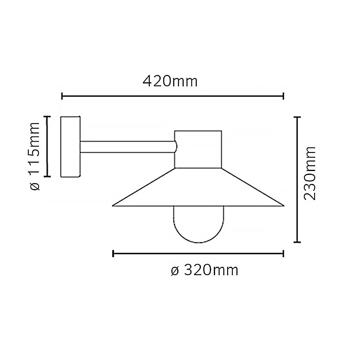 Lund 1 Light Wall Lantern - Galvanised | Galvanised