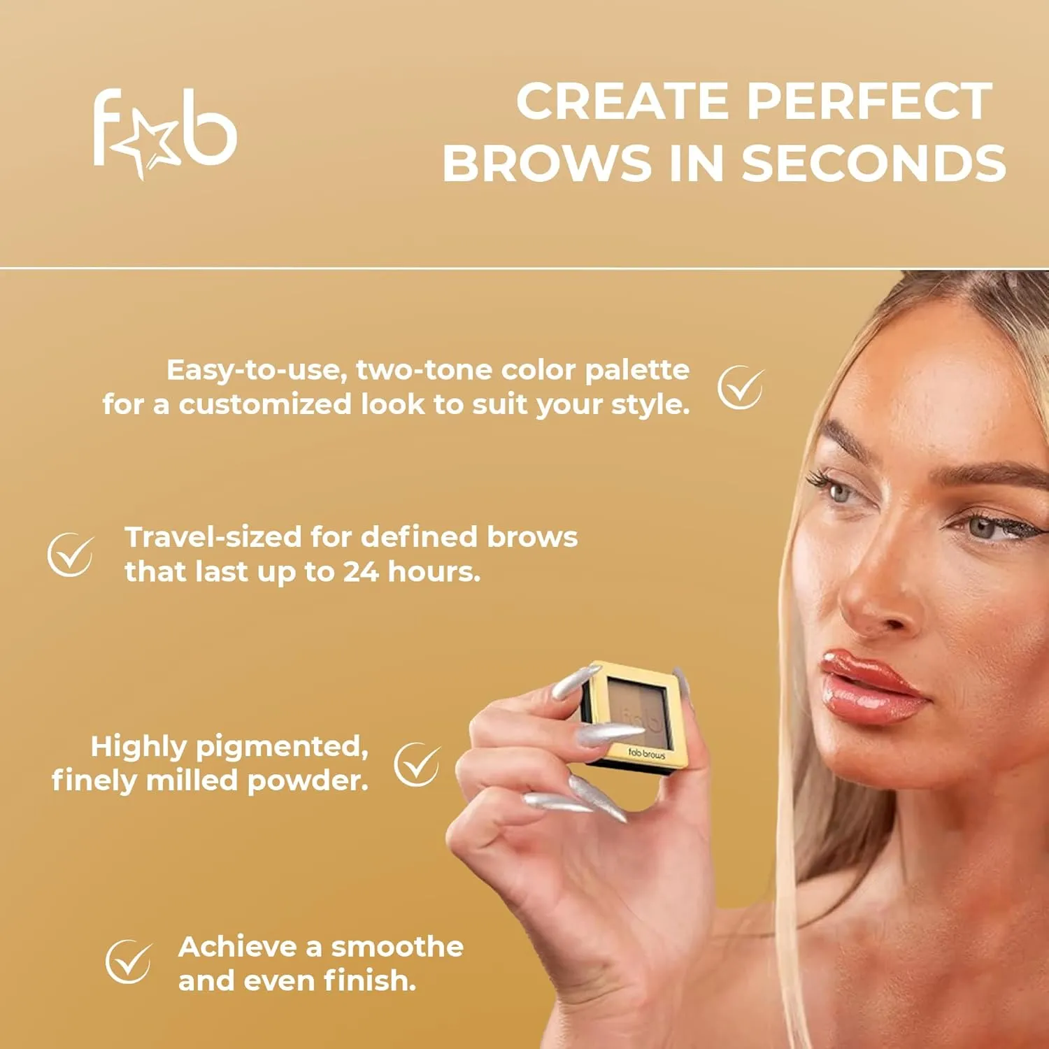 Lux Eyebrow Kit Refill Powder - Soft and Natural Eyebrow Definition for Slate/Black Brows On-The-Go