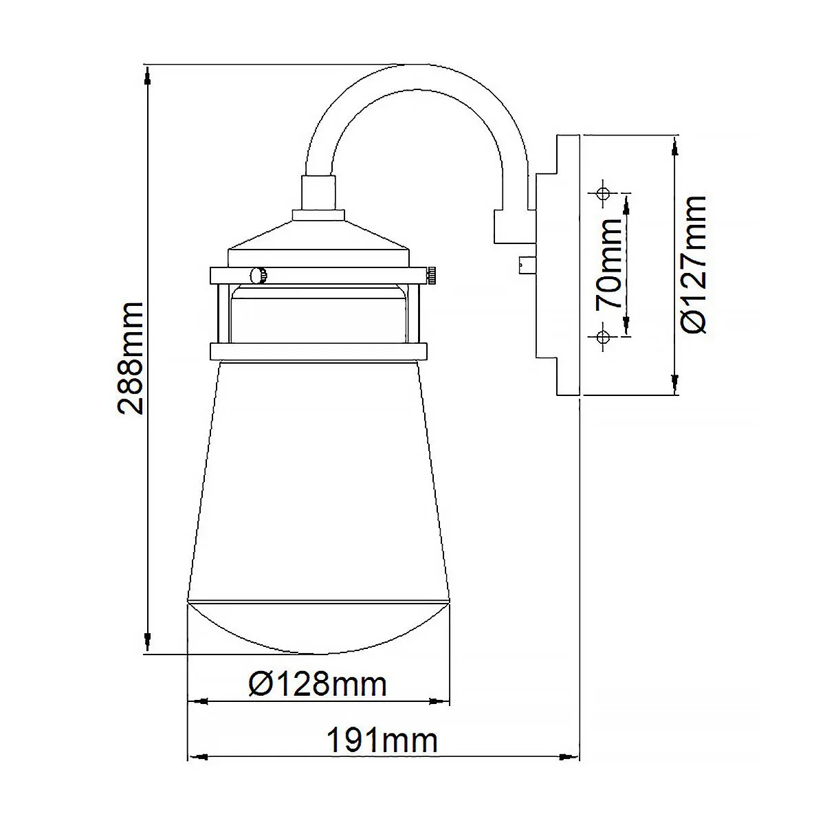 Lyndon 1 Light Small Wall Lantern | Architectural Bronze