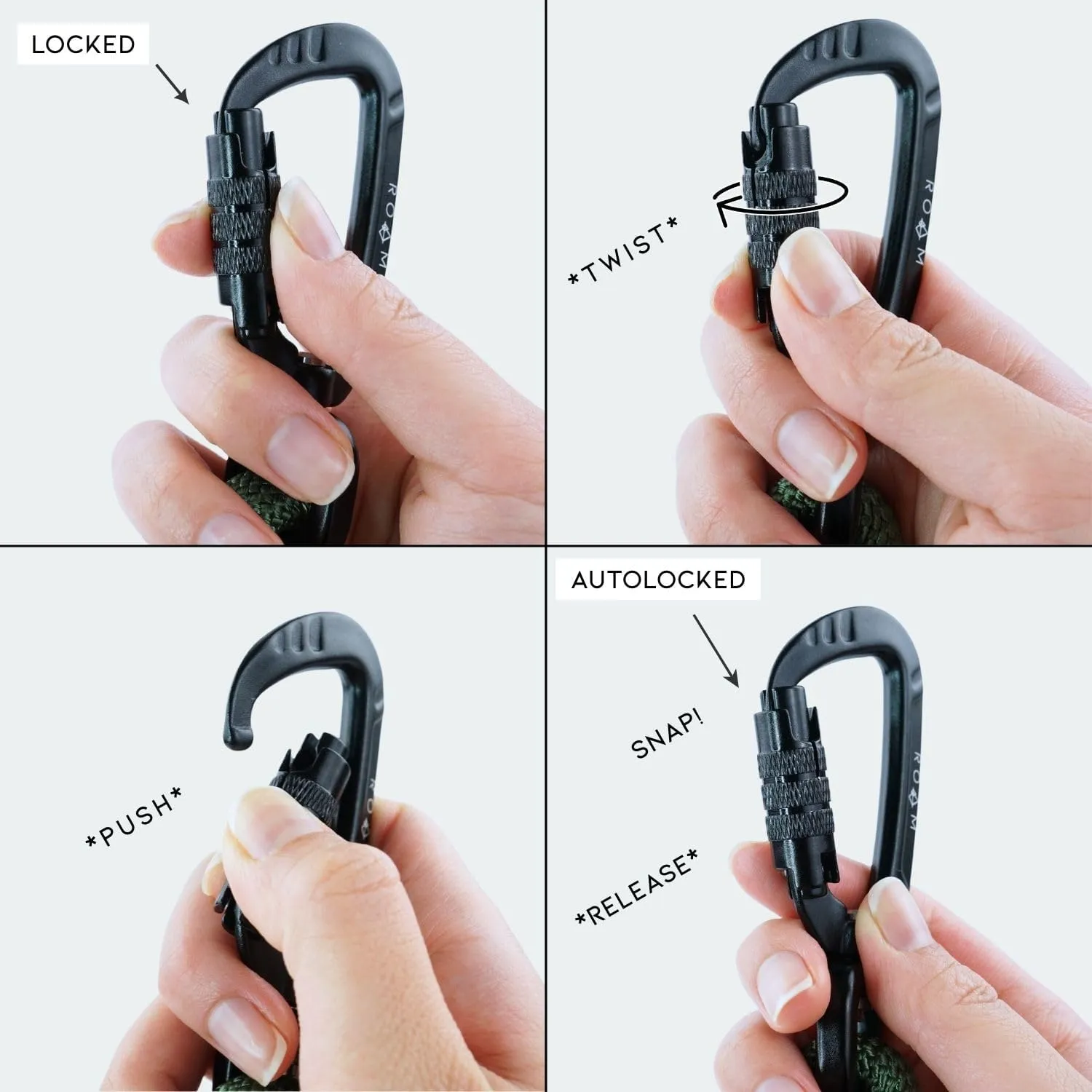 MADE TO ROAM Premium Explorer Leash - Climbing Rope Leash with Autolocking Aviation Aluminum Carabiner - Utah Glow, 6ft