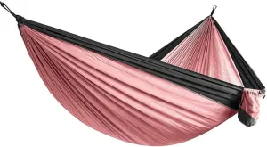MaGiLL Parachute Hammock Camping Survival Garden Leisure Travel Double Person Portable Travel Camping Hanging Hammock Outdoor Furniture (Color : Roze) (Black)