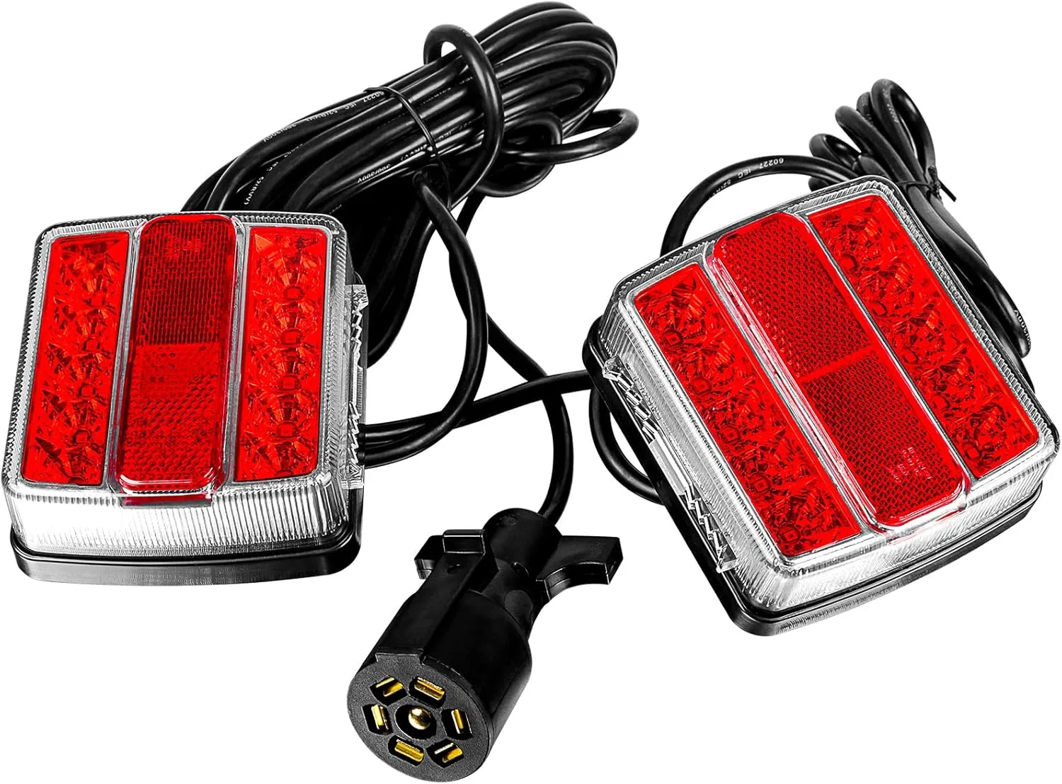 Magnetic Trailer Light Kit for Towing, 24ft Cable With 7-Pin Plug, IP68 Waterproof, DOT Certified