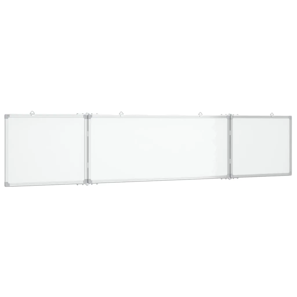 Magnetic Whiteboard Foldable 200x40x1.7 cm Aluminium