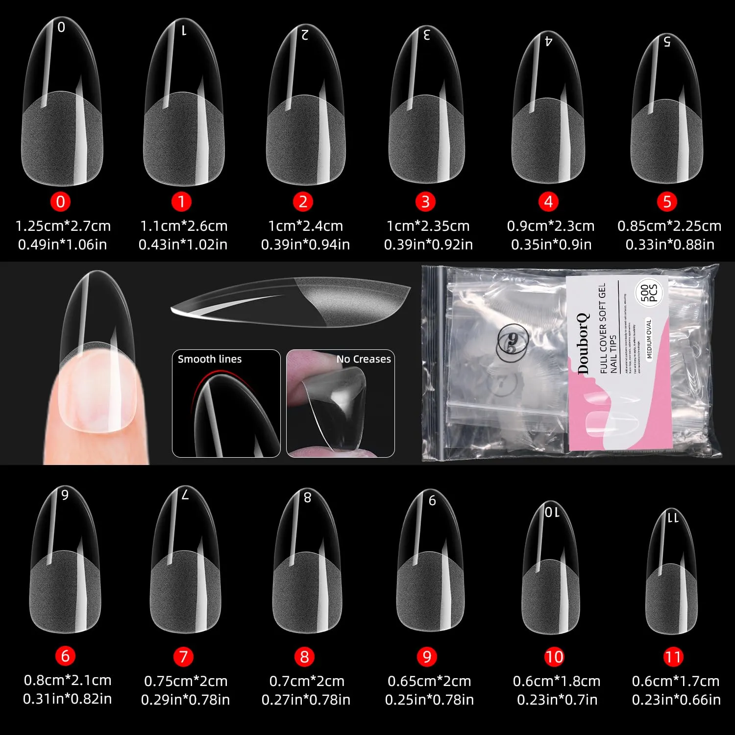 Major Dijit Gel Kit - Beginner Set With Drill, 0.5oz 4-in-1 Glue, 500PCS Medium Oval Tips, Clipper, UV Lamp for Nail Extension & Art