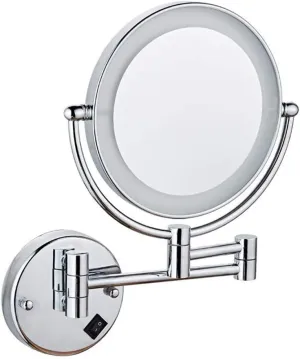 Makeup Vanity Mirror with Lights,Two-Sided Wall Mounted Cosmetic Mirror 3X Magnification Bathroom Mirror Extendable Beauty Mirror Powered by Plug,Silv