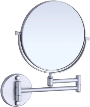 Makeup Vanity Mirror,3X Magnification Cosmetic Mirror Two-Sided Wall Mounted Beauty Mirror 360°Swivel Extendable Bathroom Mirror,Silver