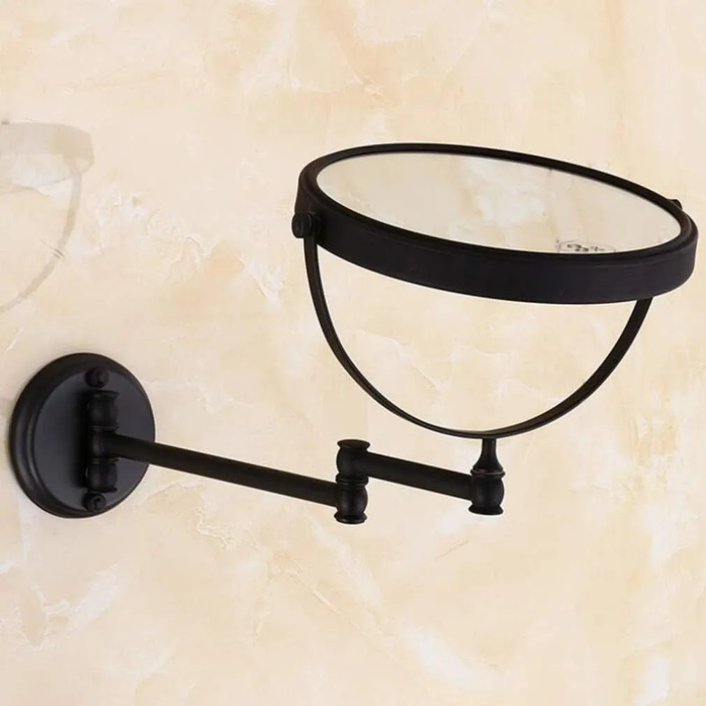 Makeup Vanity Mirror,Two-Sided Wall Mounted Beauty Mirror 3X Magnification Bathroom Mirror 360°Swivel Extendable Cosmetic Mirror,Black