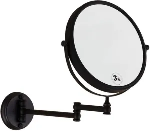 Makeup Vanity Mirror,Two-Sided Wall Mounted Beauty Mirror 3X Magnification Bathroom Mirror 360°Swivel Extendable Cosmetic Mirror,Black