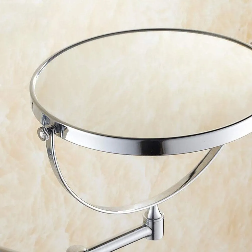 Makeup Vanity Mirror,Two-Sided Wall Mounted Beauty Mirror 3X Magnification Bathroom Mirror Extendable 360° Swivel Cosmetic Mirror,Silver (Silver 6inch