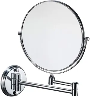 Makeup Vanity Mirror,Two-Sided Wall Mounted Beauty Mirror 3X Magnification Cosmetic Mirror 360°Swivel Extendable Bathroom Mirror,Silver (Silver 8inch)