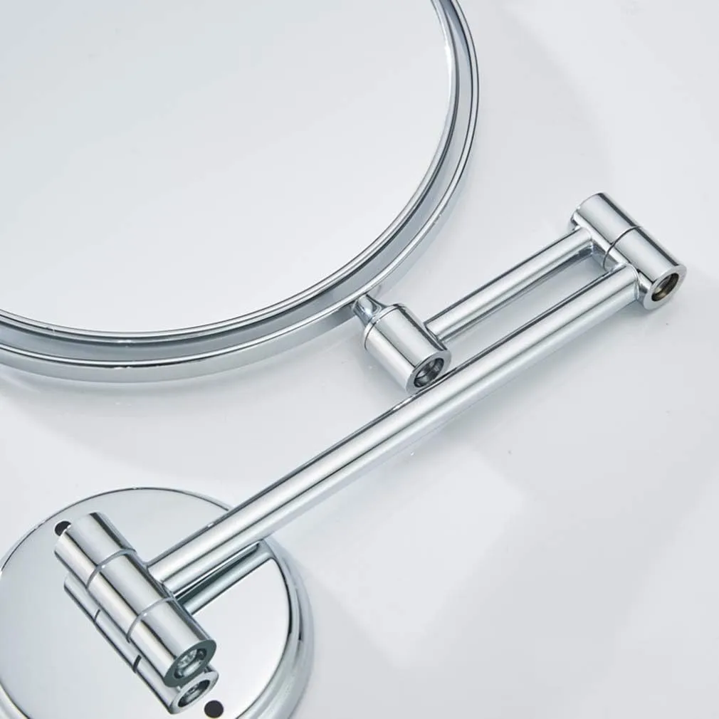 Makeup Vanity Mirror,Two-Sided Wall Mounted Beauty Mirror 3X Magnification Cosmetic Mirror 360°Swivel Extendable Bathroom Mirror,Silver (Silver 8inch)