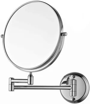 Makeup Vanity Mirror,Two-Sided Wall Mounted Beauty Mirror 3X Magnification Cosmetic Mirror 360°Swivel Extendable Bathroom Mirror,Silver(Silver 8inch) (Silver 8inch)