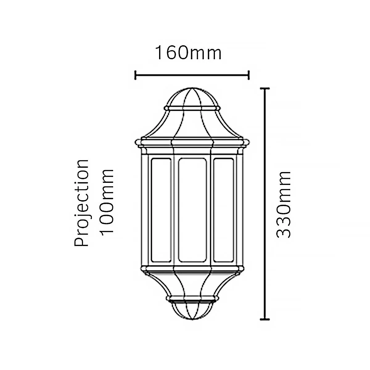 Malaga Mini 1 Light Mini Wall Lantern - Black  | Black