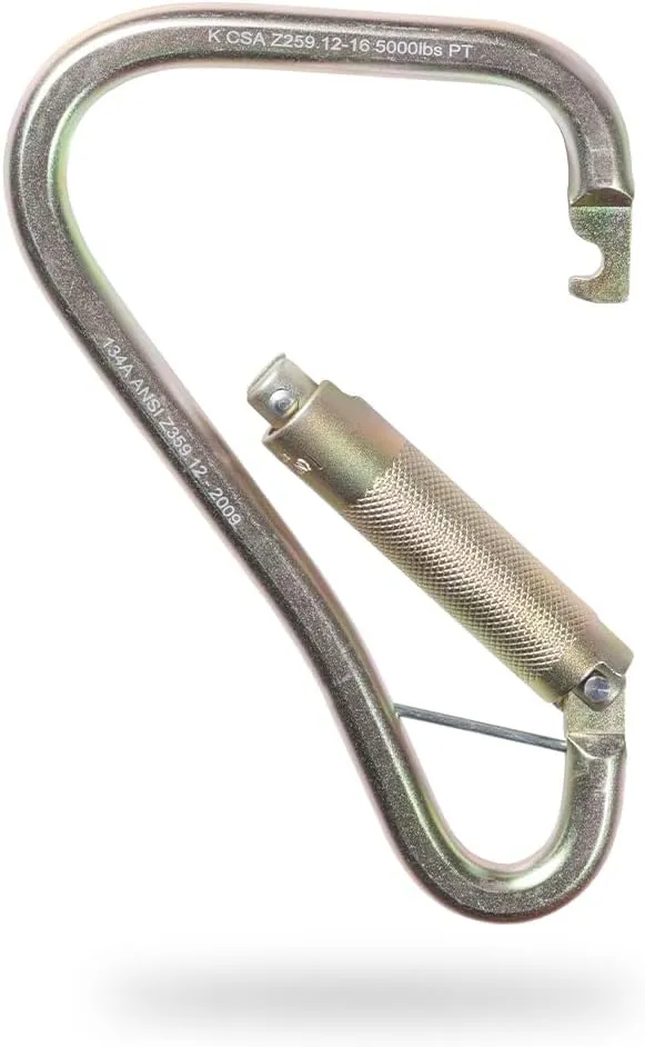 Malta Dynamics Fall Protection Carabiner Clip, High Strength Professional Grade, OSHA/ANSI Compliant