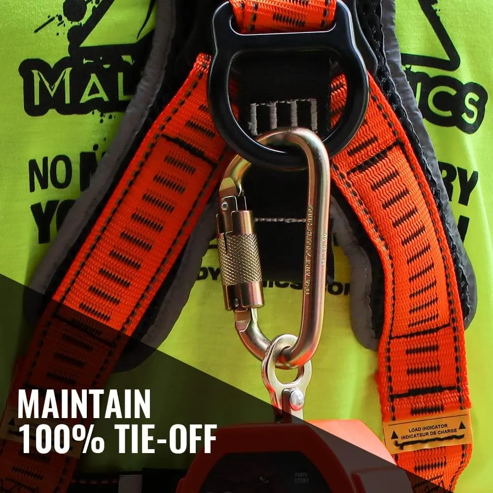 Malta Dynamics Fall Protection Carabiner Clip, High Strength Professional Grade, OSHA/ANSI Compliant