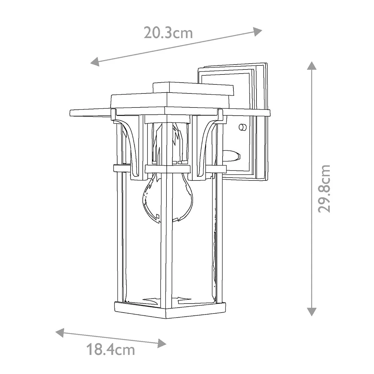 Manhattan 1 Light Small Wall Lantern | Oil Rubbed Bronze