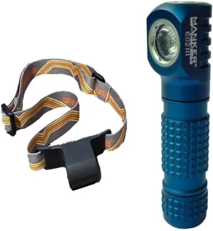 Manker E02 III 400 Lumens Pocket EDC Flashlight/Headlamp，4000K High CRI R9080 LED，IP68 Waterproof，Magnetic Tail, Clip & Headband，Versatile for Outdoor/Indoor Use，Blue Version