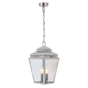 Mansion House 3 Light Chain Lantern | Polished Nickel
