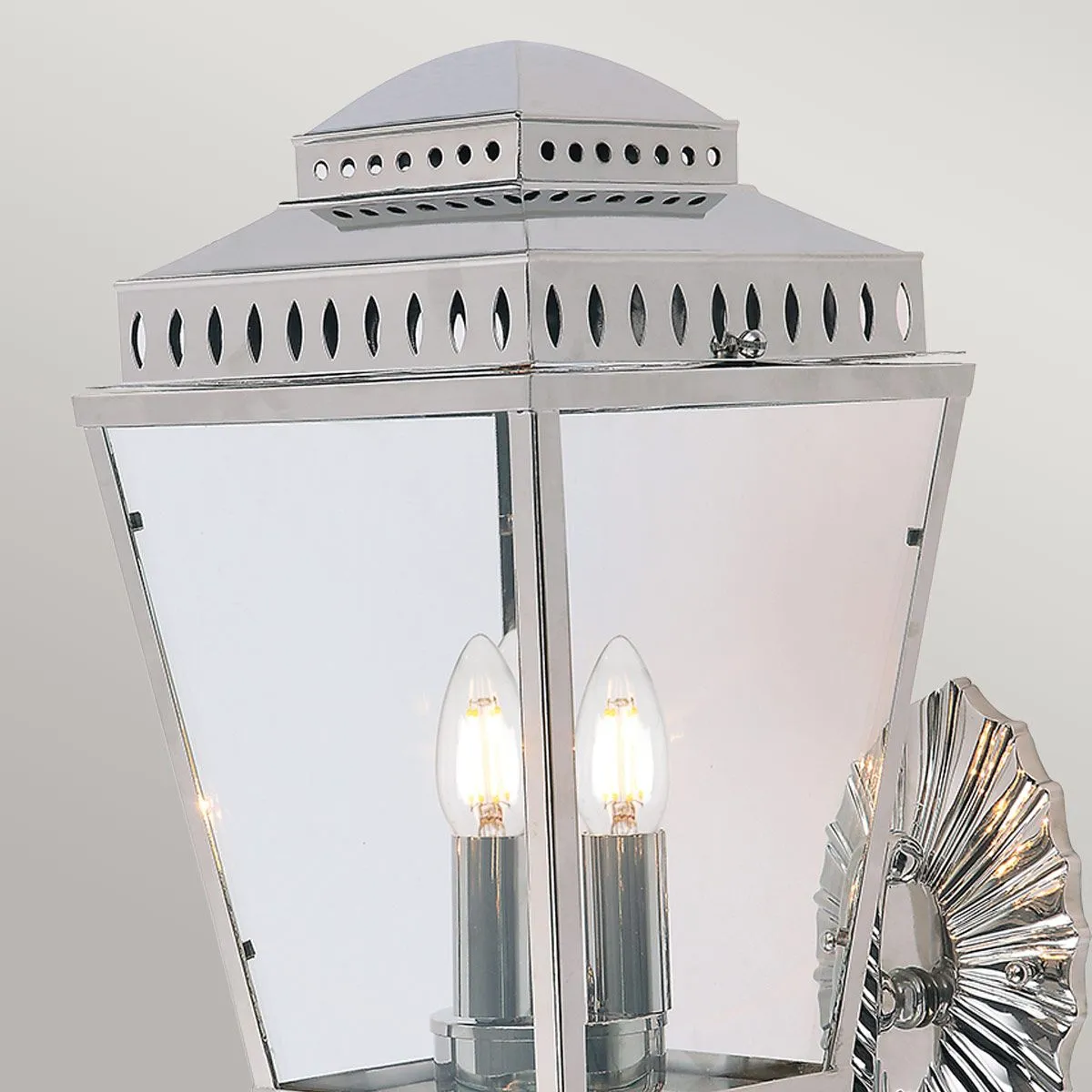 Mansion House 3 Light Wall Lantern | Polished Nickel