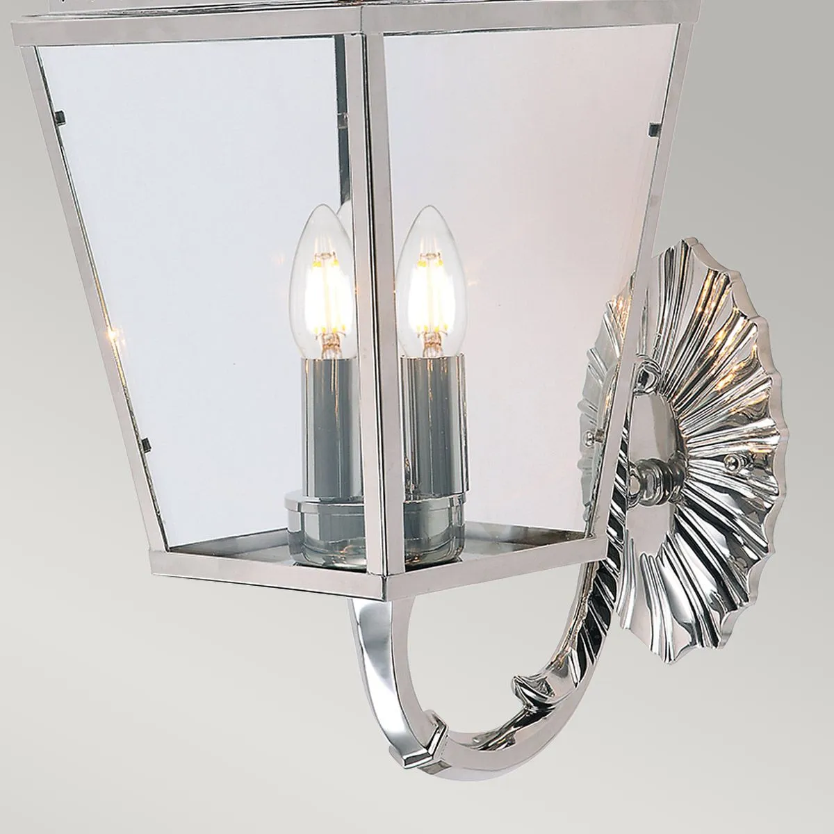 Mansion House 3 Light Wall Lantern | Polished Nickel