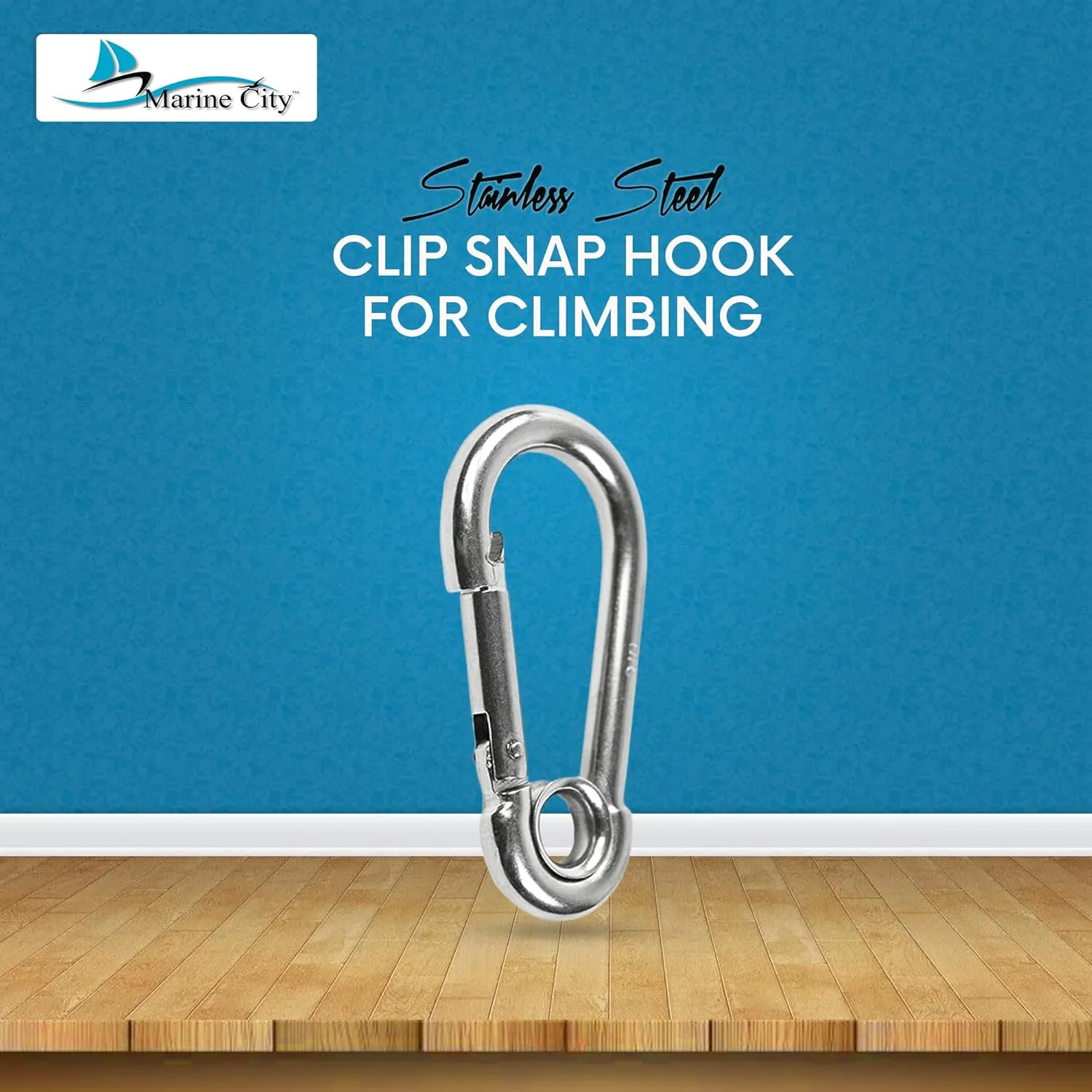 MARINE CITY 316 Grade Stainless Steel Carabiner/Clip Snap Hook 3-1/2 Inches for Climbing – Fishing – Hiking